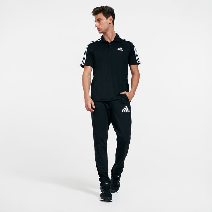 adidas Men's 3-Stripes Polo T-Shirt Black adidas Men's 3-Stripes Polo T-Shirt Black image number 2