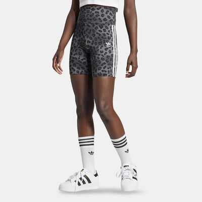 adidas Originals Women's Leopard Luxe Bike Shorts Black