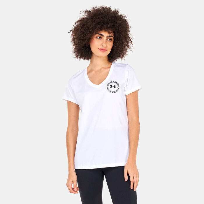 Under Armour Women's UA Tech™ Crest T-Shirt White Under Armour Women's UA Tech™ Crest T-Shirt White image number 0