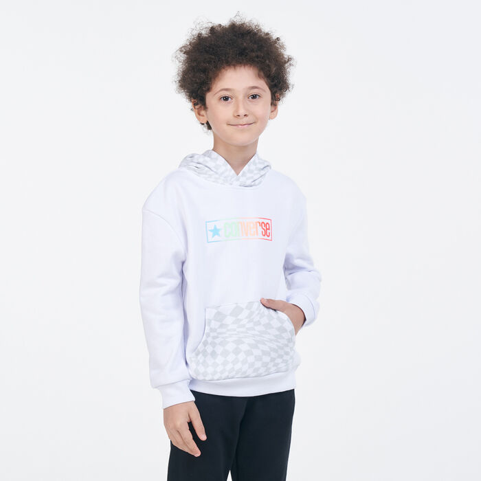 Converse Kids' Checker Pullover Hoodie White Converse Kids' Checker Pullover Hoodie White image number 0