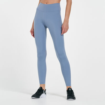 Nike Women's One Mid-Rise 7/8 Mesh-Panelled Leggings Blue