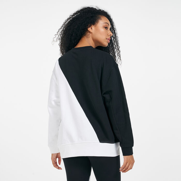 adidas Originals Women's Adicolor Sliced Trefoil Sweatshirt Black adidas Originals Women's Adicolor Sliced Trefoil Sweatshirt Black image number 1