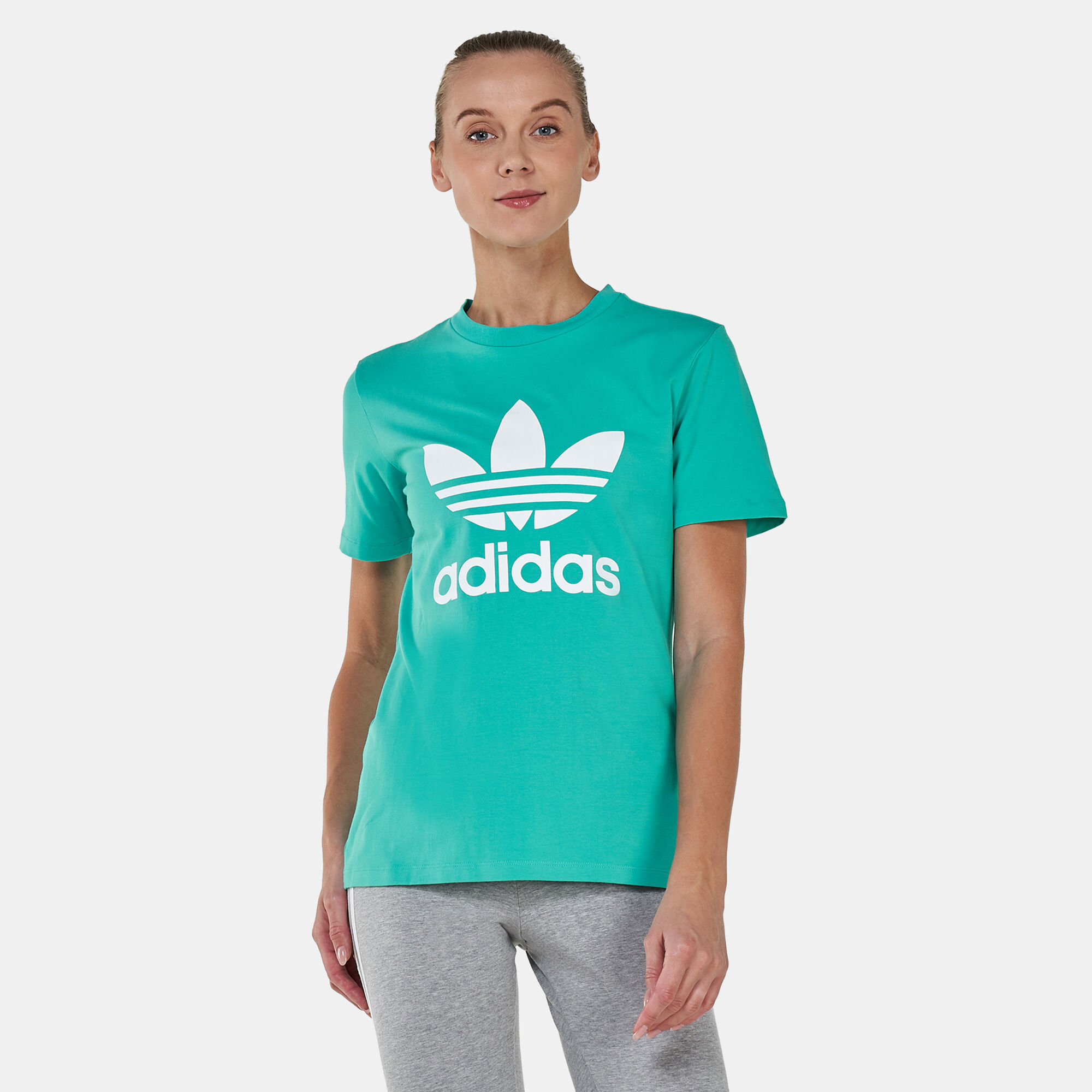 Women s Adicolor Classics Trefoil T Shirt Green adidas Originals in Qatar SSS