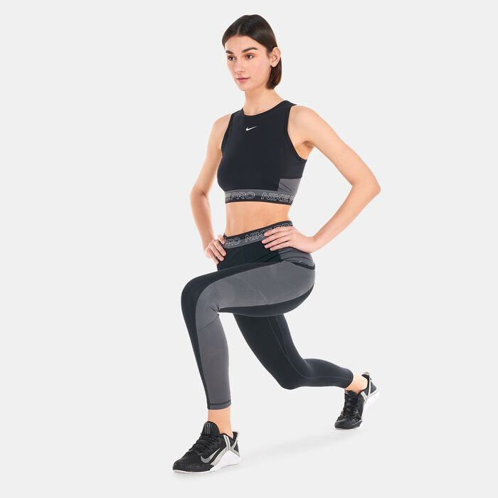 Nike Women's Pro High-Waisted 7/8 Training Leggings Black Nike Women's Pro High-Waisted 7/8 Training Leggings Black image number 2