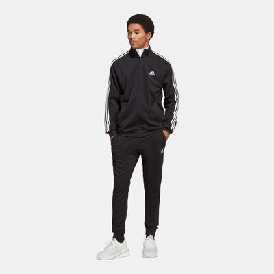 adidas Men's Basic 3-Stripes French Terry Tracksuit Black