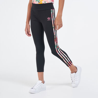 adidas Originals Kids' HER Studio London Floral High-Waisted Leggings (Older Kids) Black