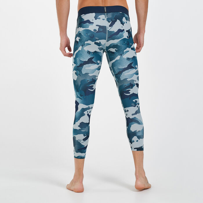 Nike Men's Pro Camo Tights Green image number 1