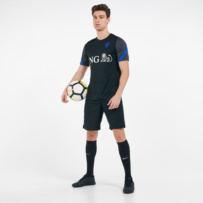 Nike Men's Netherlands Strike Football T-Shirt Black Nike Men's Netherlands Strike Football T-Shirt Black image number 2