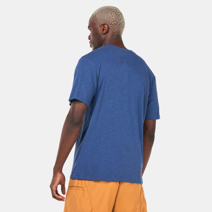 Timberland Men's Brand Carrier Front Print Graphic T-Shirt Blue Timberland Men's Brand Carrier Front Print Graphic T-Shirt Blue image number 1