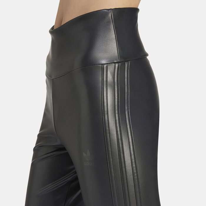 adidas Originals Women's Faux Leather Leggings Black image number 3