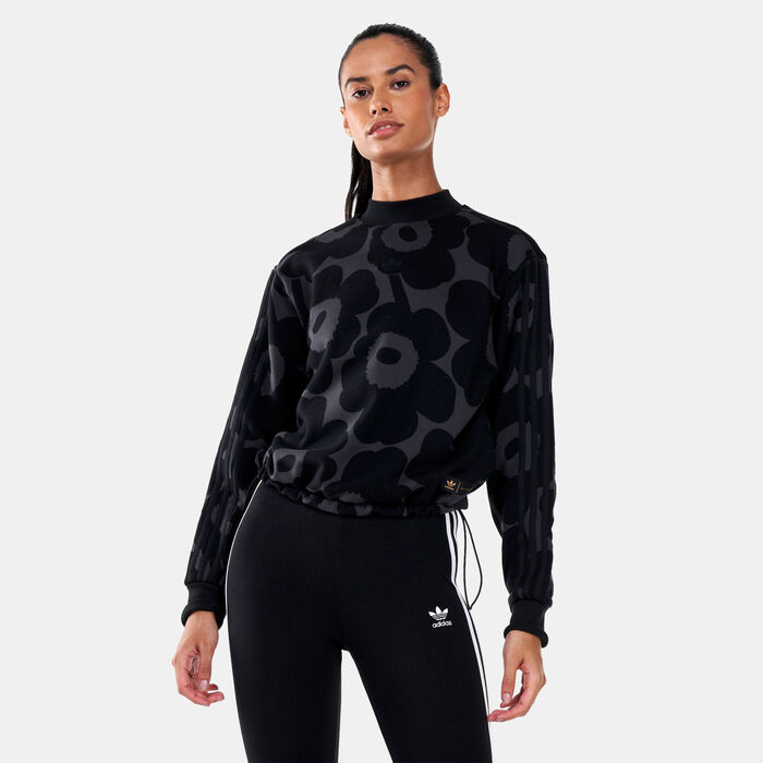 adidas Originals Women's Marimekko Allover Print Sweatshirt Black adidas Originals Women's Marimekko Allover Print Sweatshirt Black image number 0