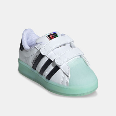 adidas Originals Kids' Superstar LED Lights Shoes White