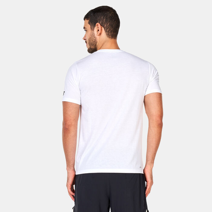 New Balance Men's Tenacity Heathertech Graphic Training T-Shirt White New Balance Men's Tenacity Heathertech Graphic Training T-Shirt White image number 1