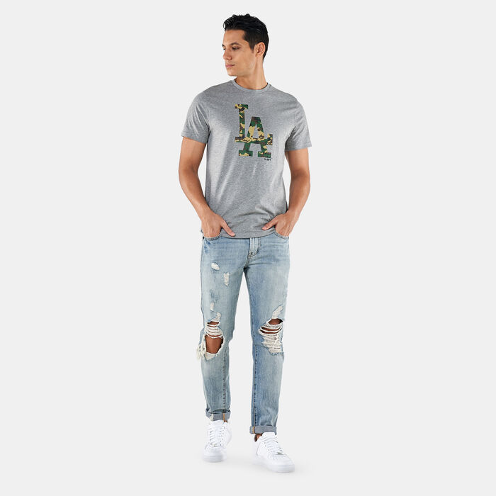 New Era Men's MLB Seasonal LA Dodgers Infill T-Shirt Grey image number 2