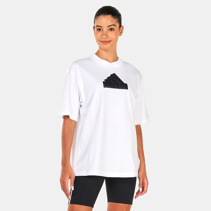 adidas Women's Future Icons Badge Of Sport Boyfriend T-Shirt White adidas Women's Future Icons Badge Of Sport Boyfriend T-Shirt White image number 0