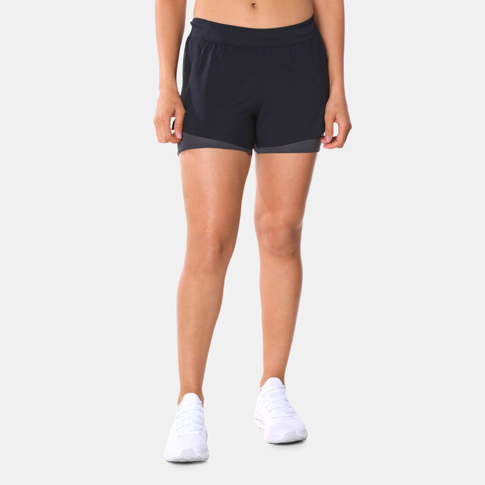 Under Armour Women's IsoChill Run 2-In-1 Shorts Black Under Armour Women's IsoChill Run 2-In-1 Shorts Black image number 0