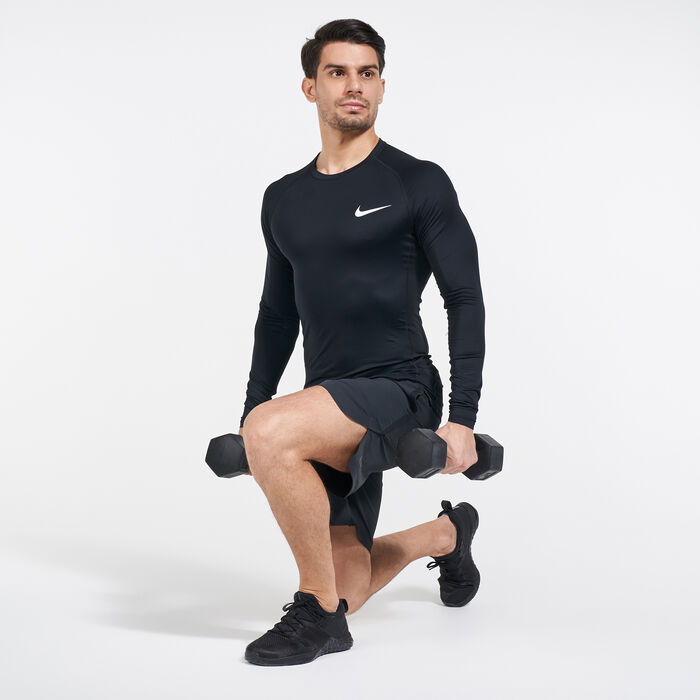 Nike Men's Pro Long Sleeve T-Shirt Black Nike Men's Pro Long Sleeve T-Shirt Black image number 2