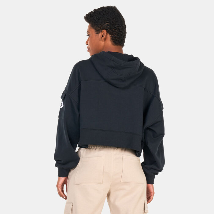 Converse Women's Fashion Crop Hoodie Black Converse Women's Fashion Crop Hoodie Black image number 1