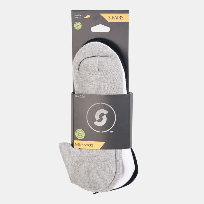 Sun and Sand Sports Men's Sports Ankle Socks (3 Pack) - S/M Black image number 1