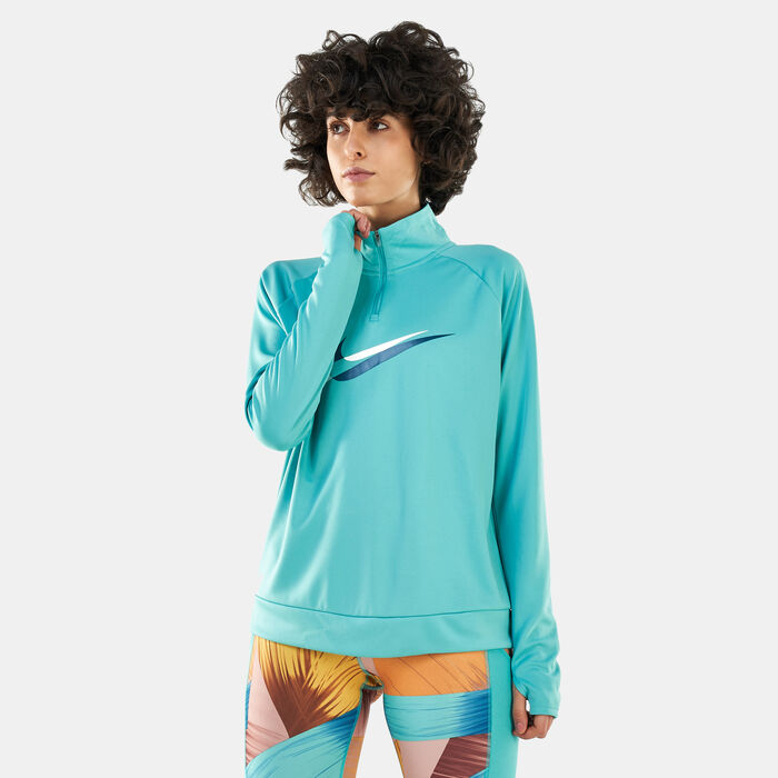 Nike Women's Dri-FIT Swoosh Mid-Layer T-Shirt Green Nike Women's Dri-FIT Swoosh Mid-Layer T-Shirt Green image number 0