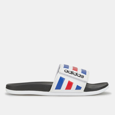 adidas Men's Adilette Comfort Adjustable Slides White