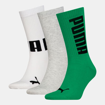 PUMA Big Logo Crew Socks (3 Pairs) Green