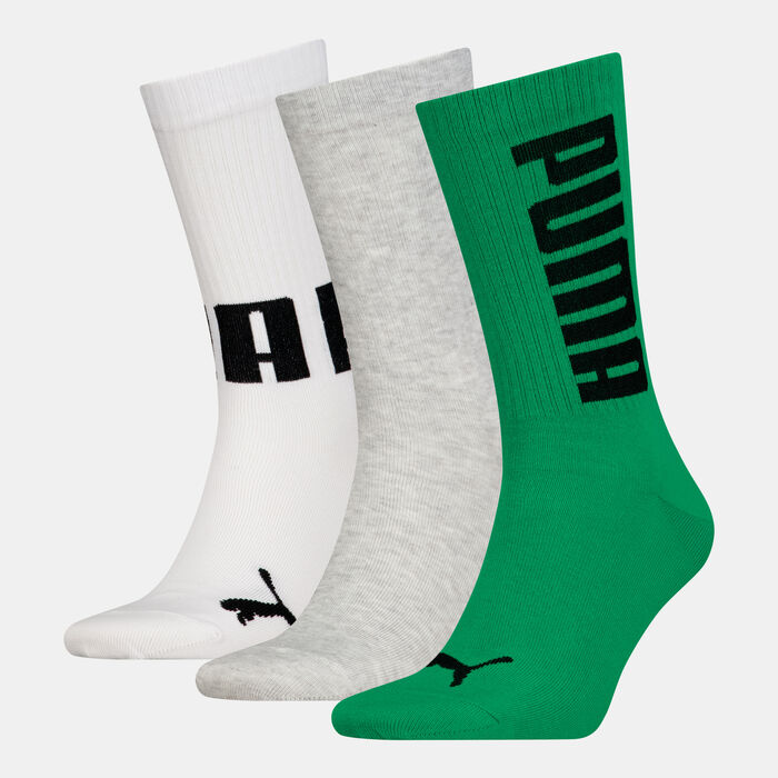 PUMA Big Logo Crew Socks (3 Pairs) Green image number 0