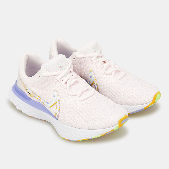 Nike Women's React Infinity Flyknit 3 Premium Road Running Shoe Pink Nike Women's React Infinity Flyknit 3 Premium Road Running Shoe Pink image number 1