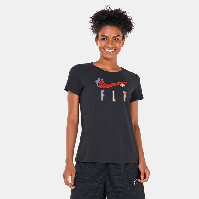 Nike Women's Dri-FIT Swoosh Fly T-Shirt Black image number 1