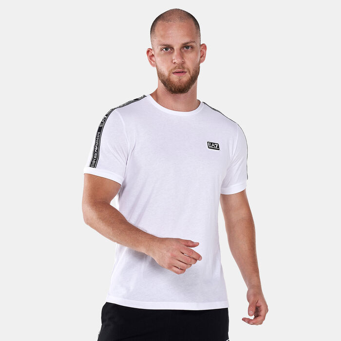 EA7 Emporio Armani Men's Train Logo Series Tape T-Shirt White image number 0