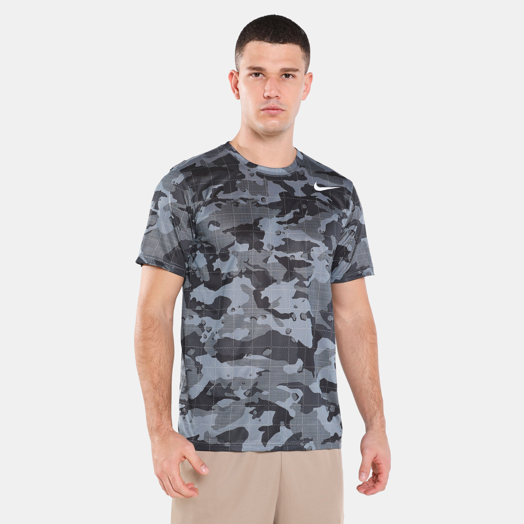 Men s Dri FIT Legend Camo Print Training T Shirt Grey Nike in Qatar SSS