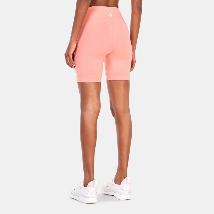 Converse Women's Wordmark Bike Shorts Pink Converse Women's Wordmark Bike Shorts Pink image number 1