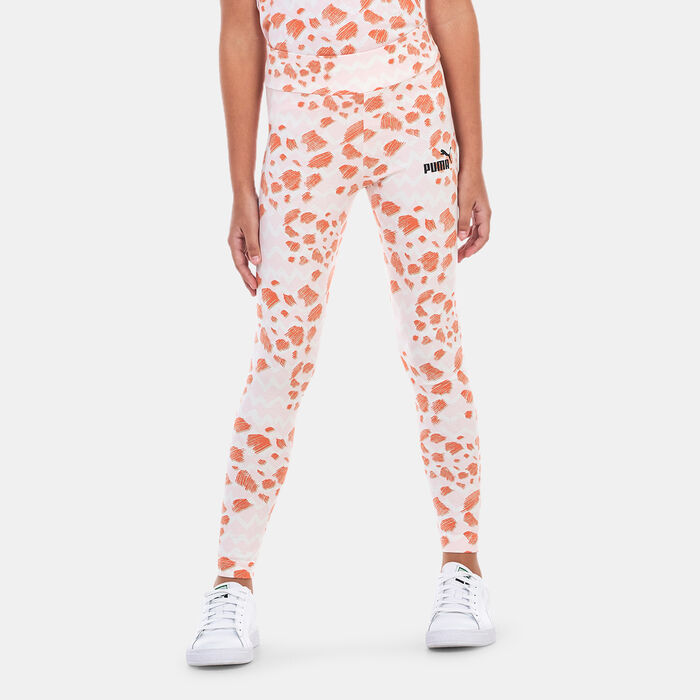 PUMA Kids' Essentials Mix Match Printed Leggings Pink PUMA Kids' Essentials Mix Match Printed Leggings Pink image number 0