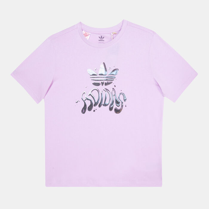 adidas Originals Kids' Graphic Logo T-Shirt Pink adidas Originals Kids' Graphic Logo T-Shirt Pink image number 0