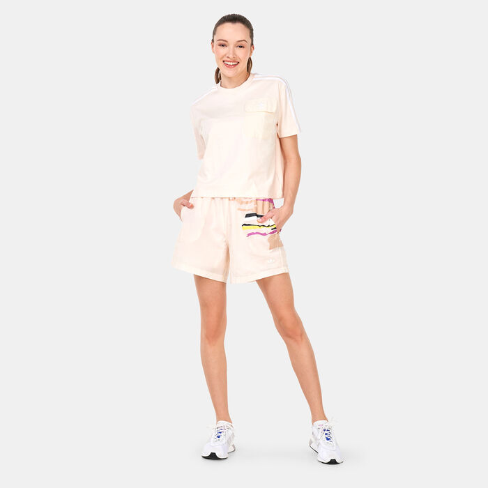 adidas Originals Women's Adicolor Classics Poplin Back T-Shirt White adidas Originals Women's Adicolor Classics Poplin Back T-Shirt White image number 2
