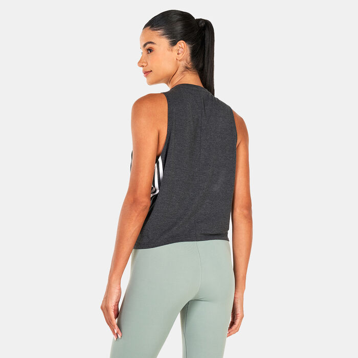 adidas Women's Train Icons 3-Stripes Crop Tank Top Black adidas Women's Train Icons 3-Stripes Crop Tank Top Black image number 1