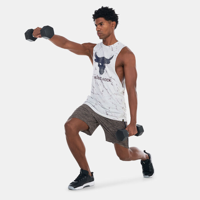 Under Armour Men's Project Rock Brahma Bull Tank Top White Under Armour Men's Project Rock Brahma Bull Tank Top White image number 2