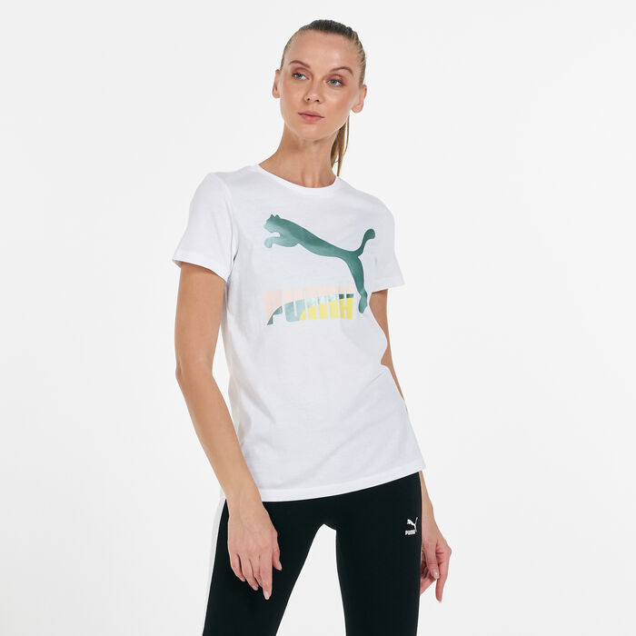 PUMA Women's Classics Logo T-Shirt White image number 0