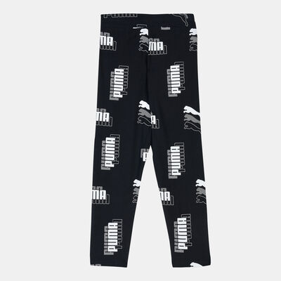 PUMA Kids' Power High-Waist 7/8 Allover Print Leggings Black