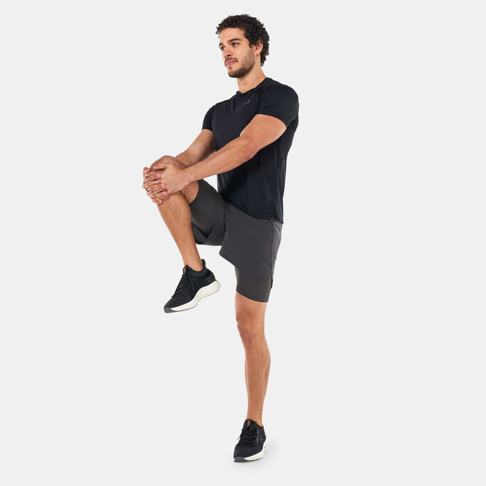 Under Armour Men's UA Iso-Chill Run 2-in-1 Shorts Grey image number 2