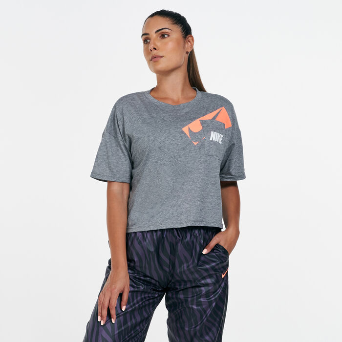 Nike Women's Dri-FIT Graphic Training Crop Top White Nike Women's Dri-FIT Graphic Training Crop Top White image number 0