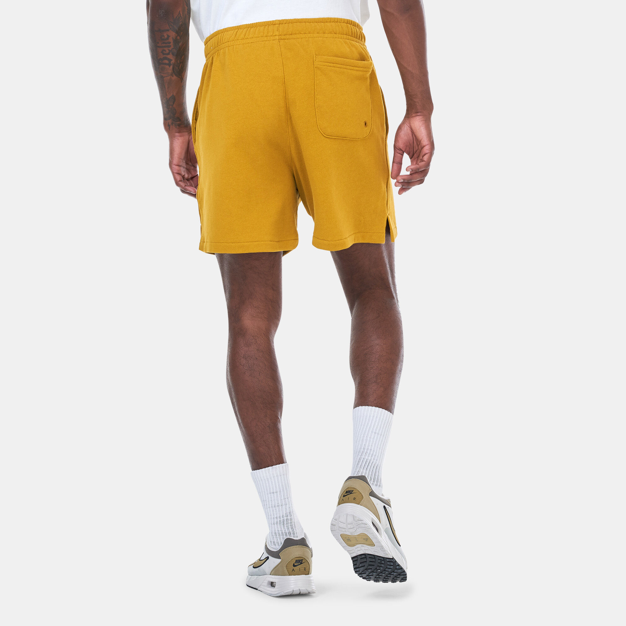 Nike fleece shorts yellow top