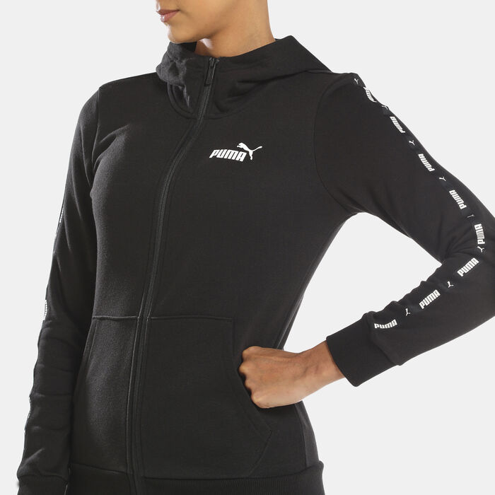 PUMA Women's Power Tape Full-Zip Hoodie Black PUMA Women's Power Tape Full-Zip Hoodie Black image number 3