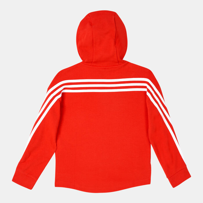 adidas Kids' 3-Stripes Full-Zip Hoodie Red adidas Kids' 3-Stripes Full-Zip Hoodie Red image number 1