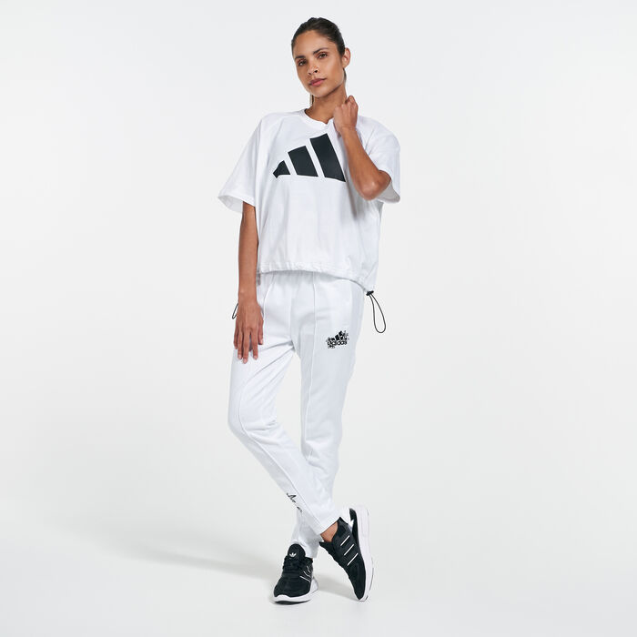 adidas Women's Sportswear Adjustable Badge of Sport T-Shirt White adidas Women's Sportswear Adjustable Badge of Sport T-Shirt White image number 2