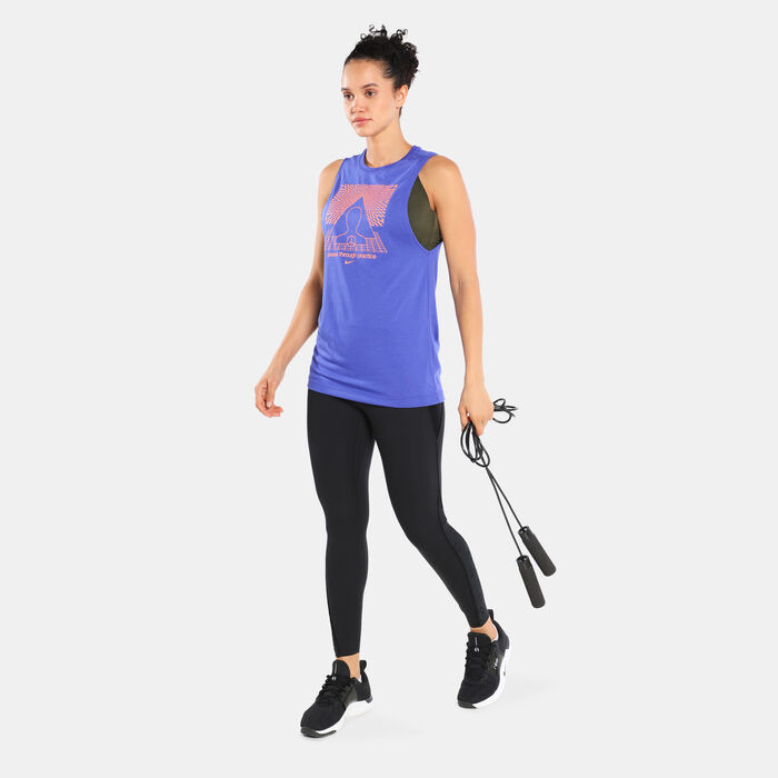 Nike Women's Yoga 3 Tank Top Blue Nike Women's Yoga 3 Tank Top Blue image number 2