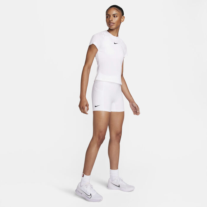 Nike Women's Court Advantage Dri-FIT Tennis Shorts White image number 4