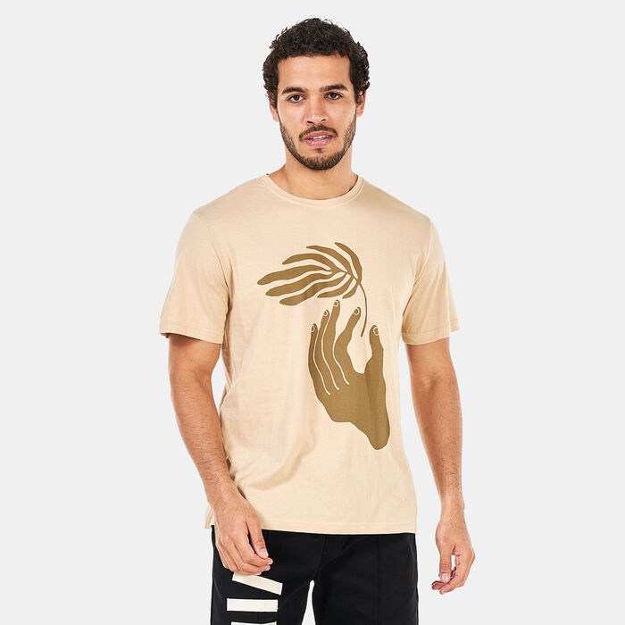 Tee Library Men's Supima Straight Hem T-Shirt Beige image number 0
