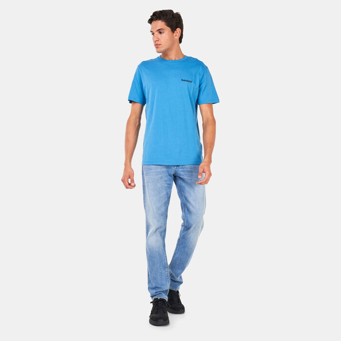 Timberland Men's Small Logo Print Logo T-Shirt Blue image number 2