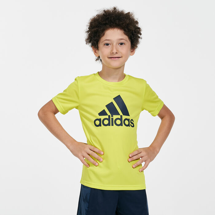 adidas Kids' Designed To Move Big Logo T-Shirt yellow image number 0